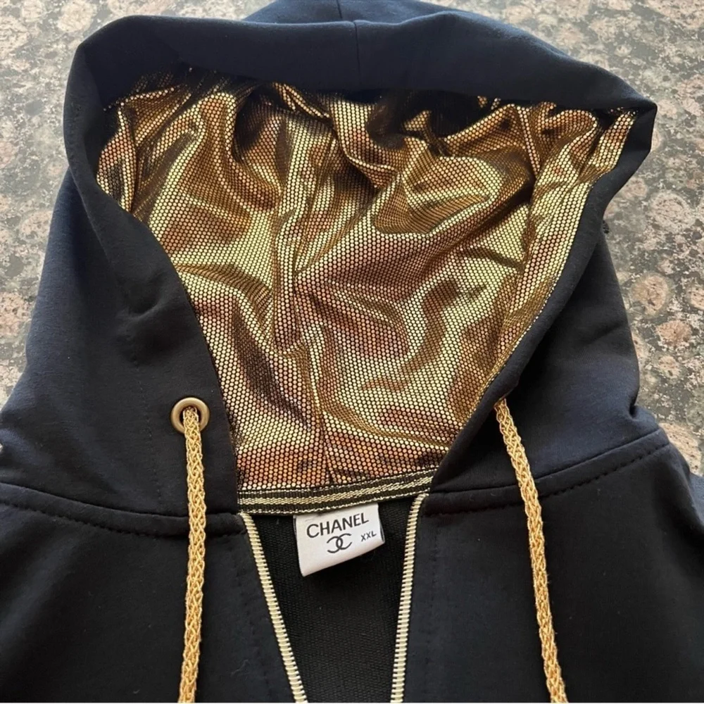 CHANEL Black Garment with Elegant Design size XXL runs small